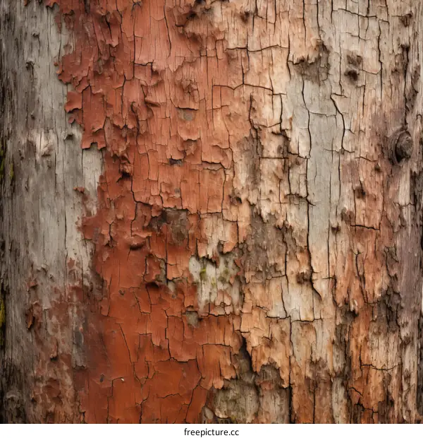 Close-Up of Peeling Tree Bark Texture