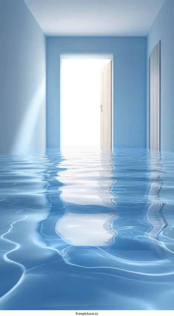 Flooded Room with Open Door
