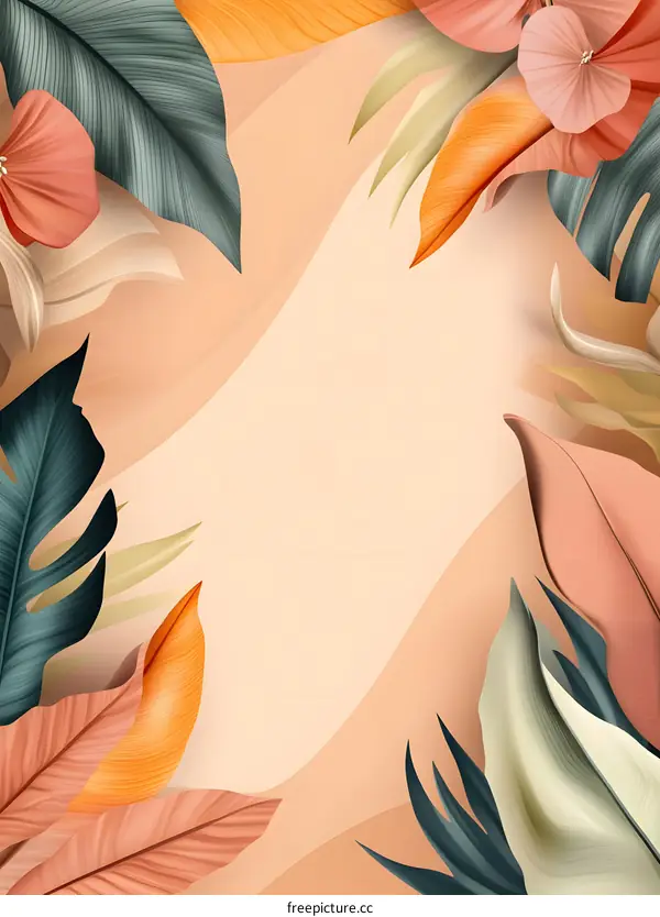 Tropical Leaves Background Design Illustration