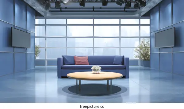 Modern Studio Interior Design with Large Windows