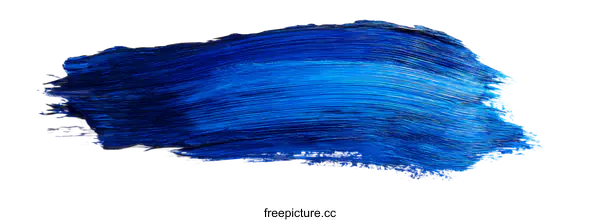 [Transparent Background PNG]Vibrant Blue Paint Stroke Art