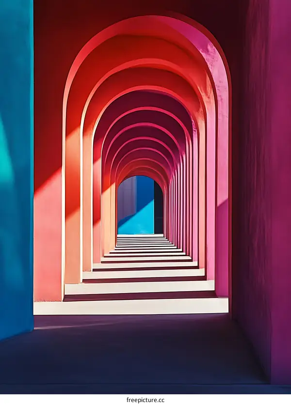 Colorful Arches Create A Unique Architectural Passageway