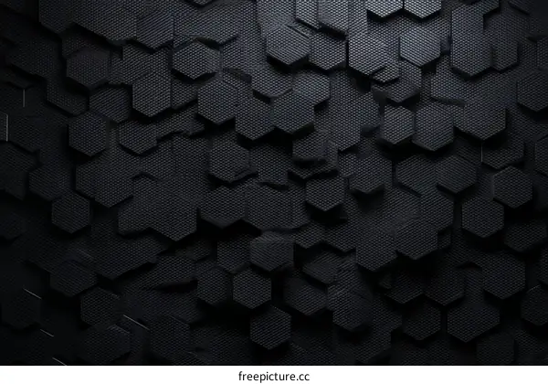 Abstract Dark Hexagon Geometric Pattern Background