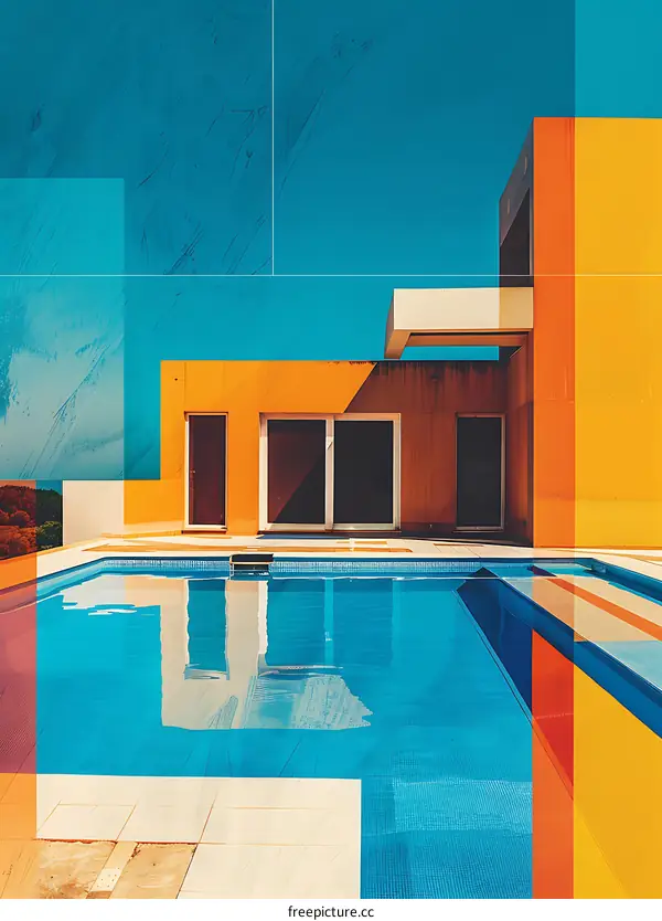 Abstract Art Minimalist Swimming Pool House Architecture