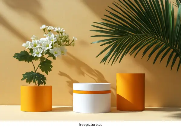 Stylish Minimalist Floral Product Display
