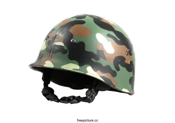 [Transparent Background PNG]Military Camouflage Helmet Close-up