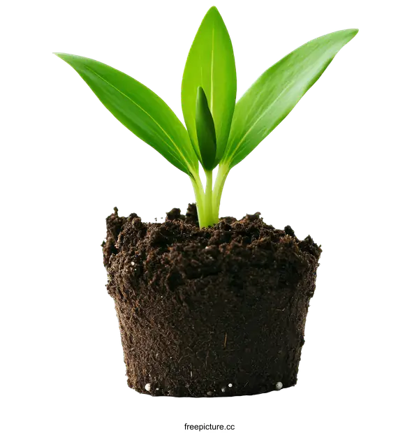 [Transparent Background PNG]Sprout of Hope in the Soil