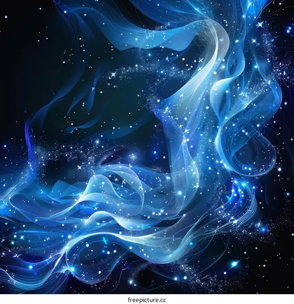 Glowing Blue Nebula: Cosmic Abstract Background