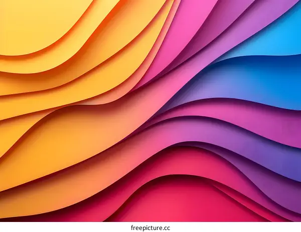 Abstract Colorful Paper Waves Background