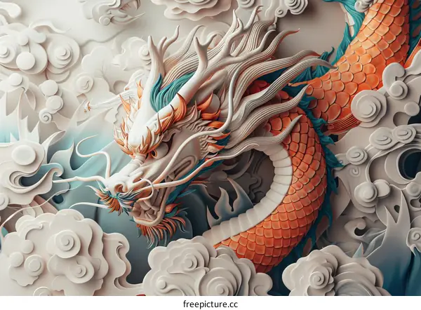 3D rendering of a Chinese dragon