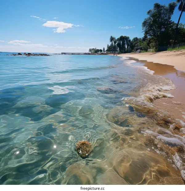 Beautiful beach with crystal clear water