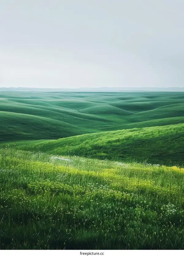 Rolling Green Hills of a Rural Landscape