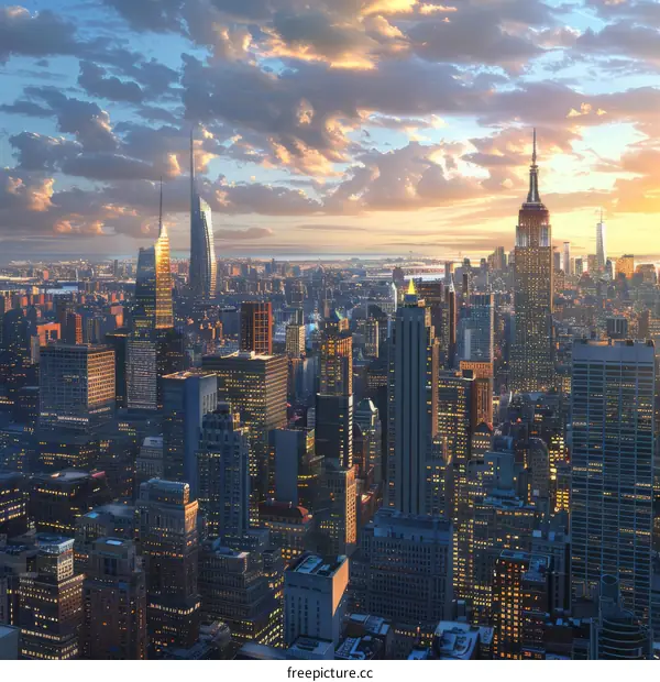 Stunning Manhattan Skyline at Sunset