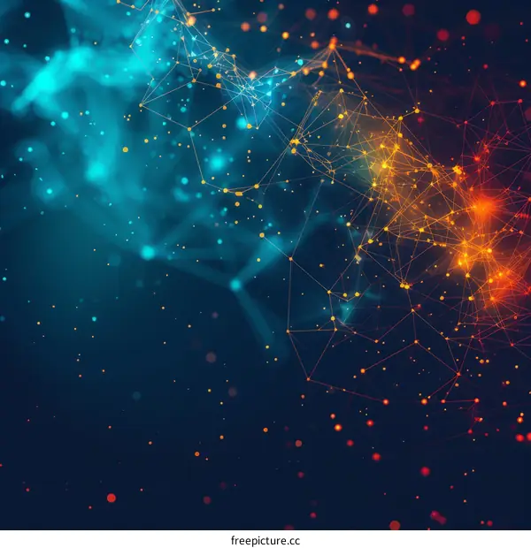 Blue and orange glowing plexus