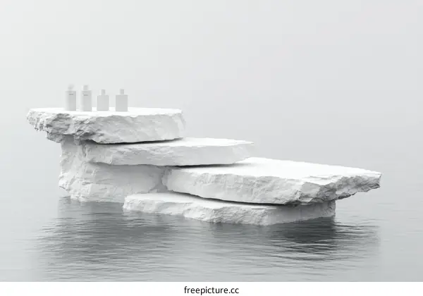 Minimalist White Stone Product Display