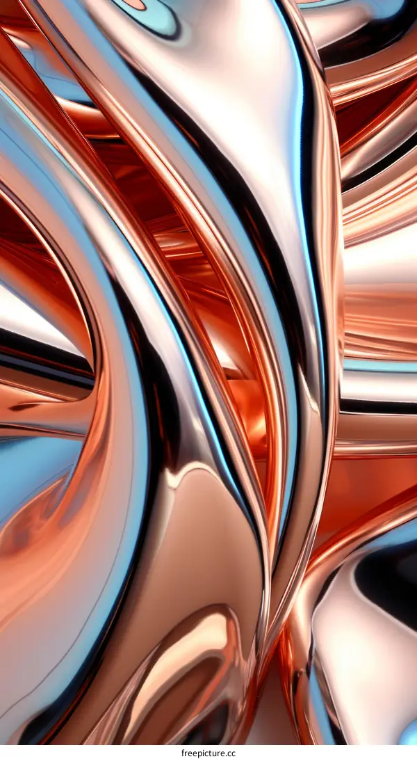 Intertwined Metallic Shapes - Abstract 3D Rendering