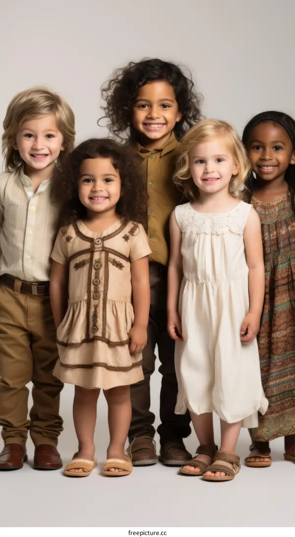 Portrait of a Multiethnic Group of Children