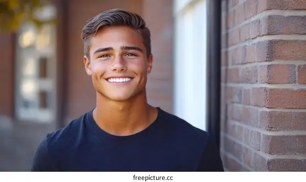 Smiling Young Man Outdoors Portrait