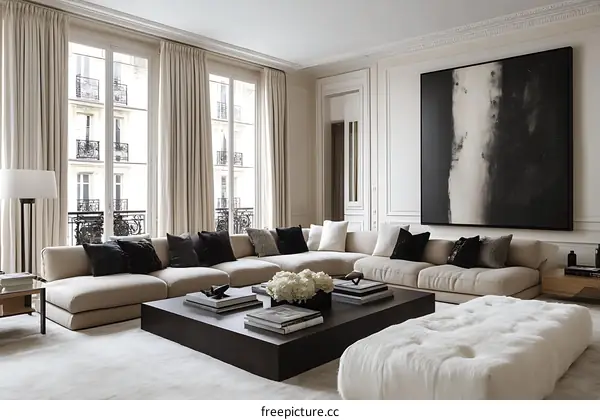 Modern Parisian Living Room Design