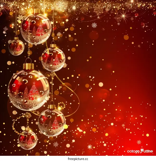 Red and Gold Christmas Ornaments for Winter Holidays