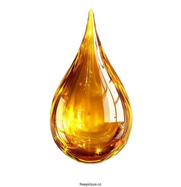 [Transparent Background PNG]Golden Oil Drop Illustration