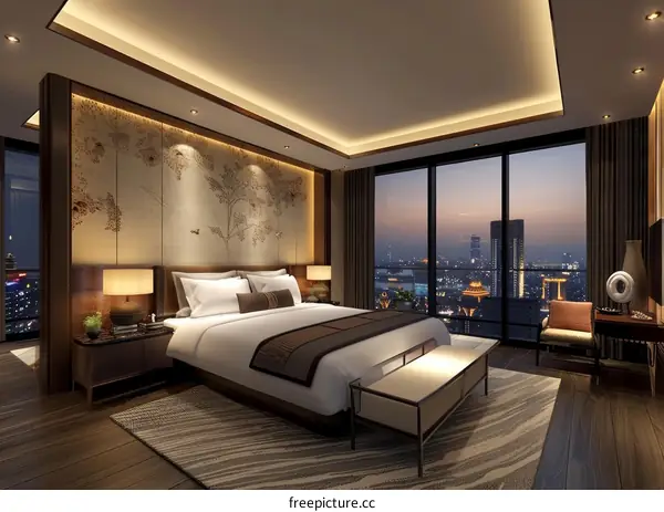 Luxury Modern Bedroom with City View