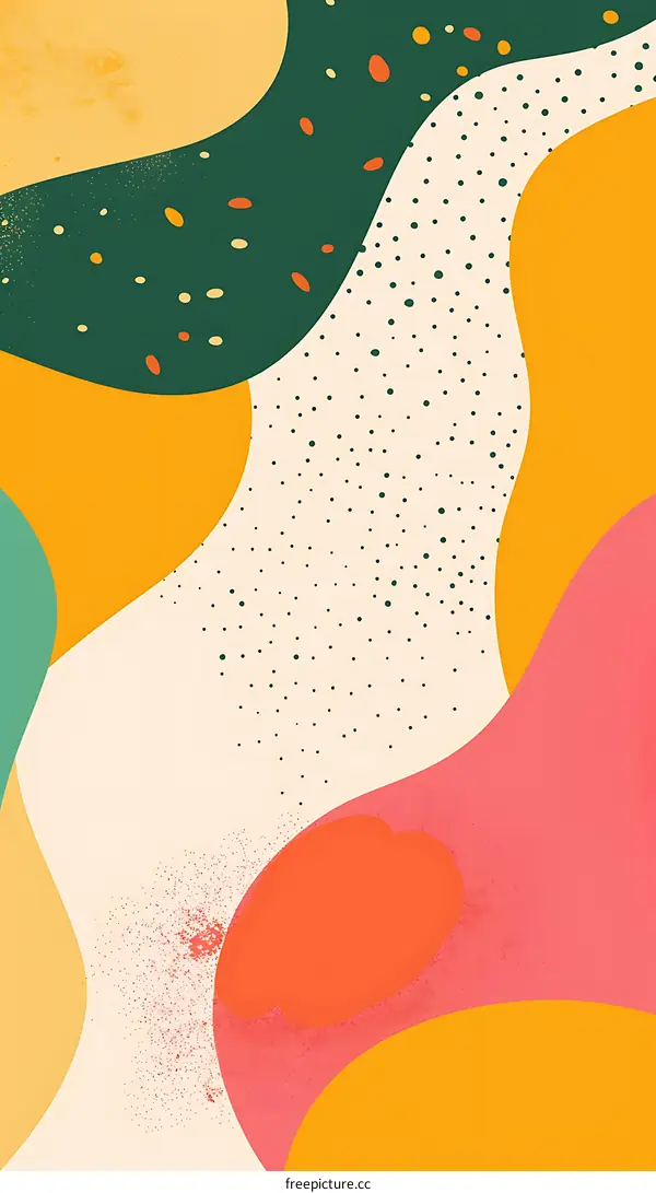 Abstract Colorful Shapes Background With Dots Design