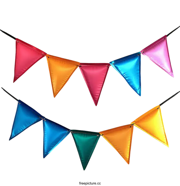 [Transparent Background PNG]Colorful Triangular Party Bunting