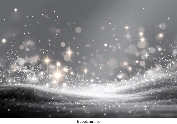 Silver Glitter Background with Sparkling Lights