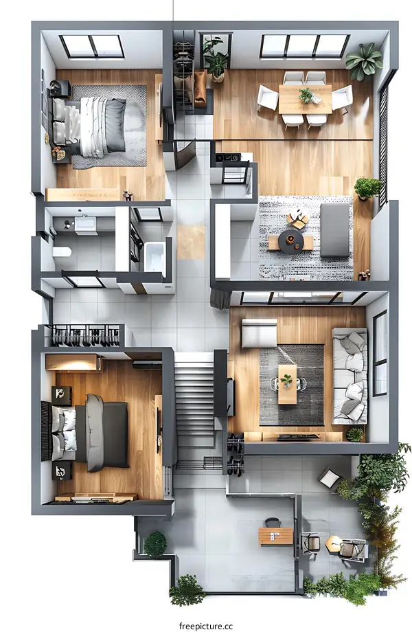 A modern duplex apartment