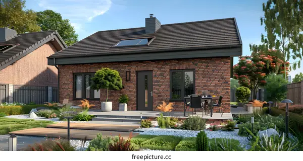 A beautiful small house with a garden