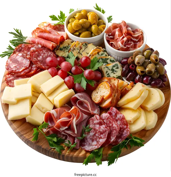 Delicious Charcuterie Board with Cheese and Meat