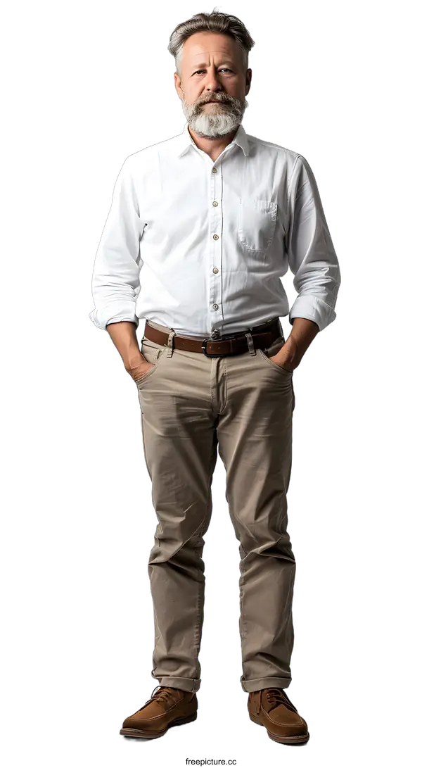 [Transparent Background PNG]portrait of a man with a beard