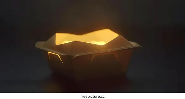 Paper Box with Glowing Lights Inside