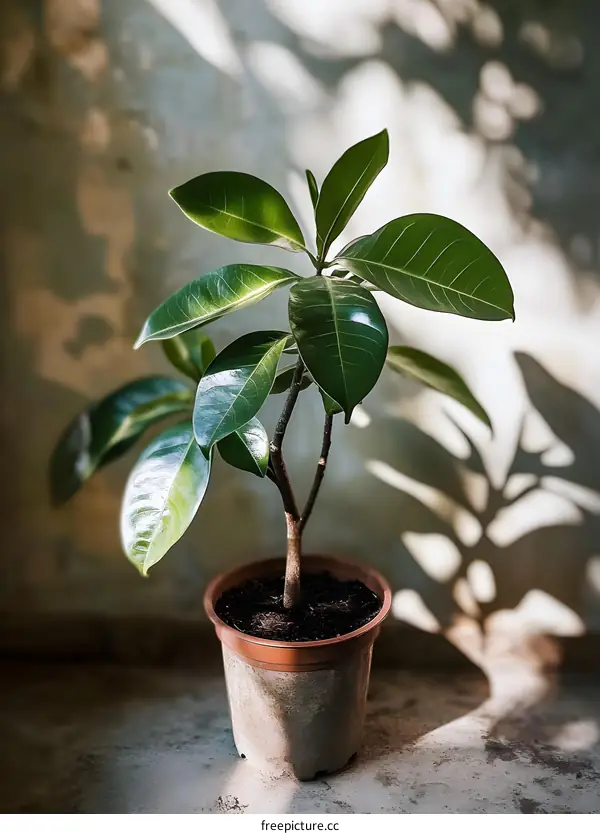 Green Plant in Pot with Sunlight