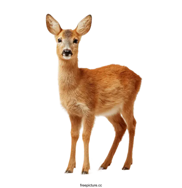 [Transparent Background PNG]Cute Roe Deer Portrait Against White Background