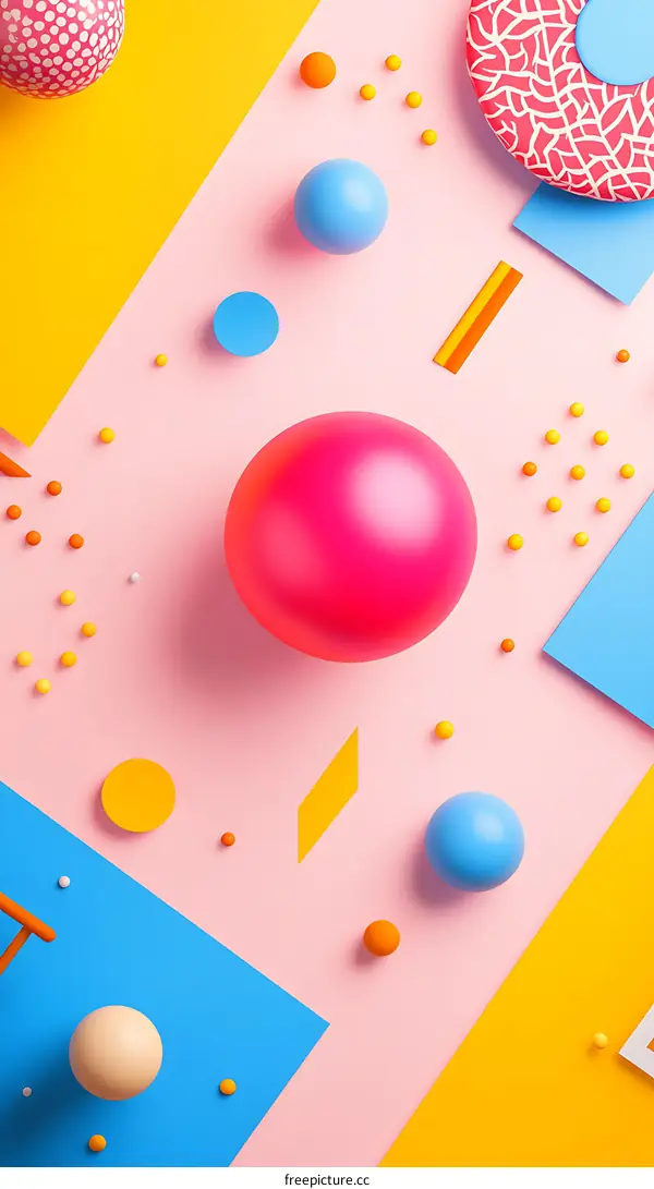 Abstract Background With Pink Yellow And Blue Colors