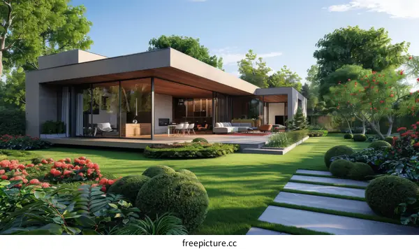 Modern House Exterior Design with Landscaping