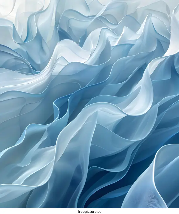 Blue and white fabric with wavy folds