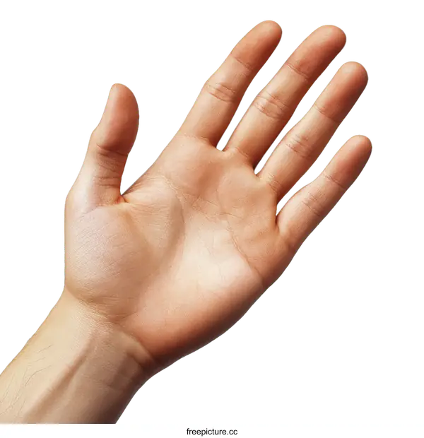 [Transparent Background PNG]Close-up View of a Human Hand