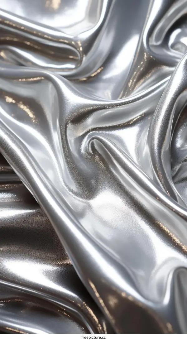 Silver Silk Creased Fabric