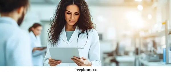 Doctor Using Tablet In Hospital