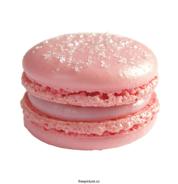 [Transparent Background PNG]Delicate Pink Macaron with Sugar Sprinkles