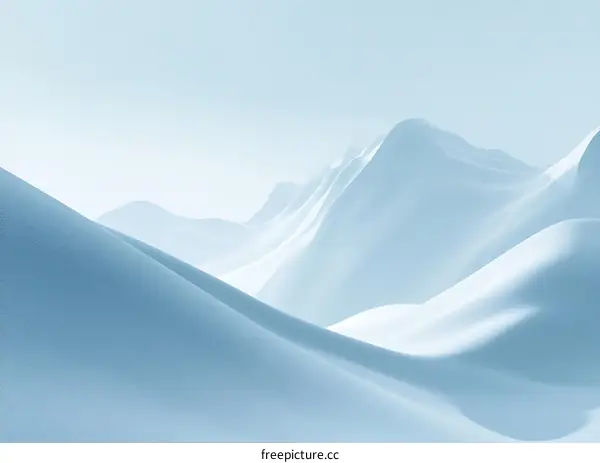 Abstract Blue Mountain Landscape Illustration