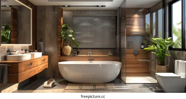 Modern Elegant Wooden Bathroom Design