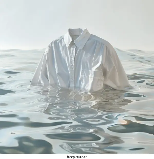 White dress shirt floating in water