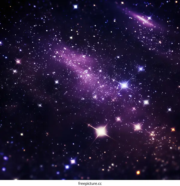 Mystical Purple Nebula Starscape