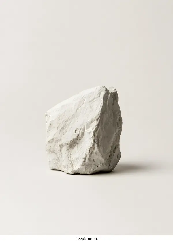 White Rough Stone on White Background