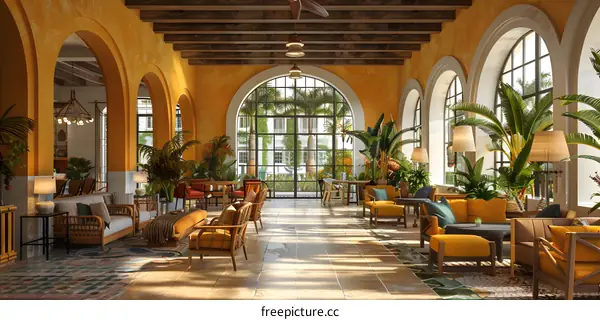 Elegant Hotel Lobby Interior