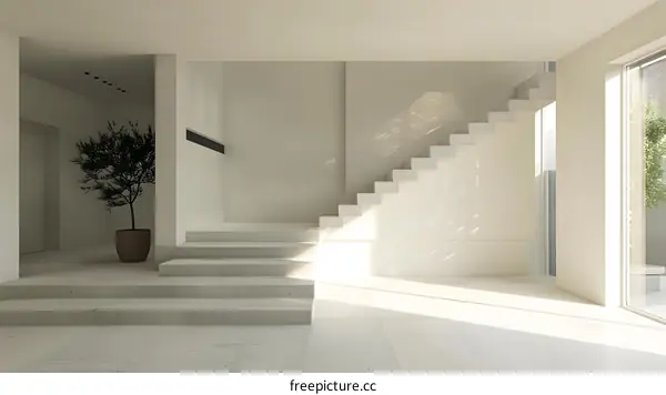Minimalist White Staircase Interior Design